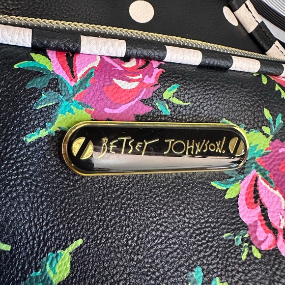 Betsy Johnson backpack with polkadots, stripes roses, and a large bow. NWOT - Picture 13 of 15